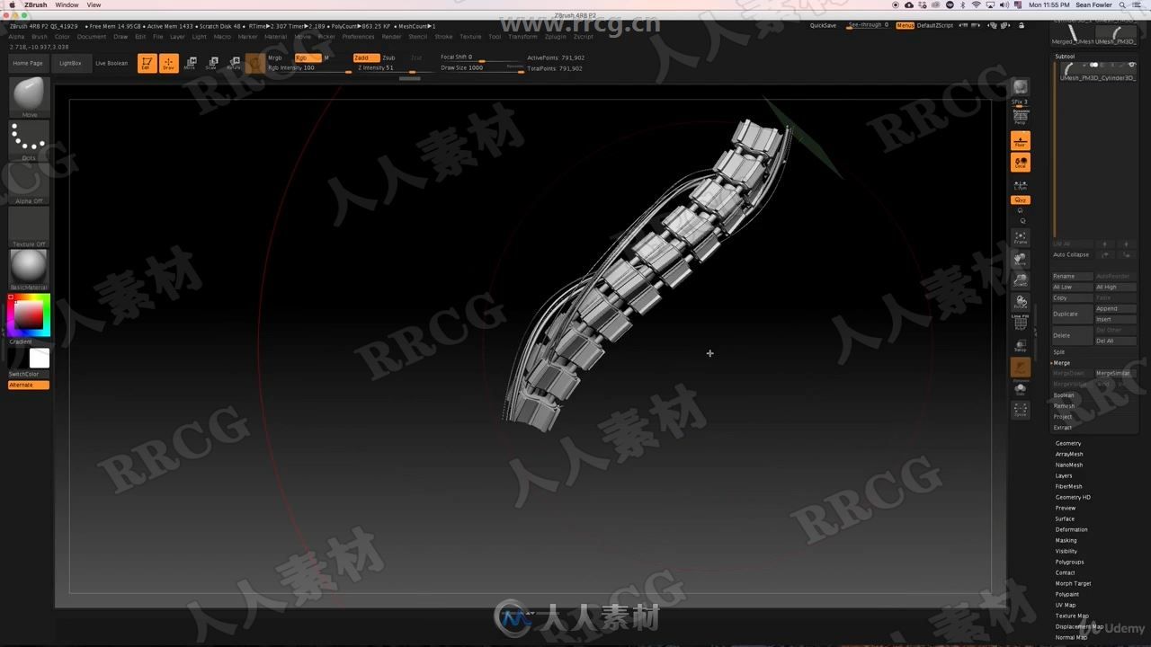 ZBrush机械头像硬表面雕刻实例训练视频教程