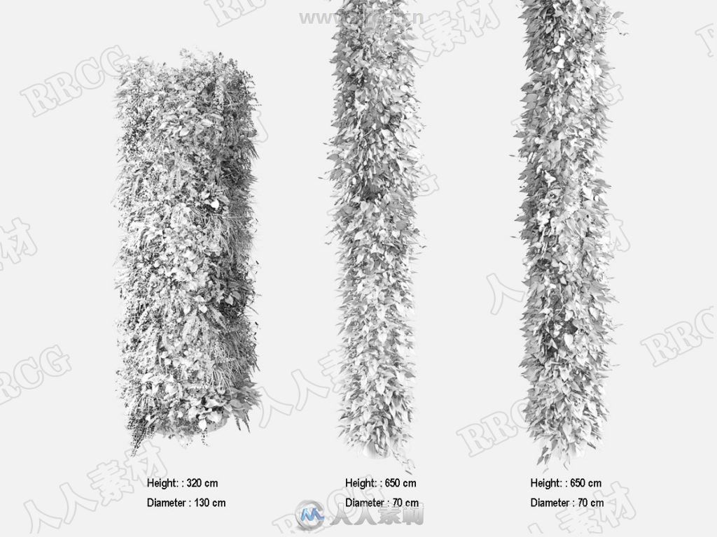 40组高精度室内垂直装饰陈设植物植被绿植3D模型合集