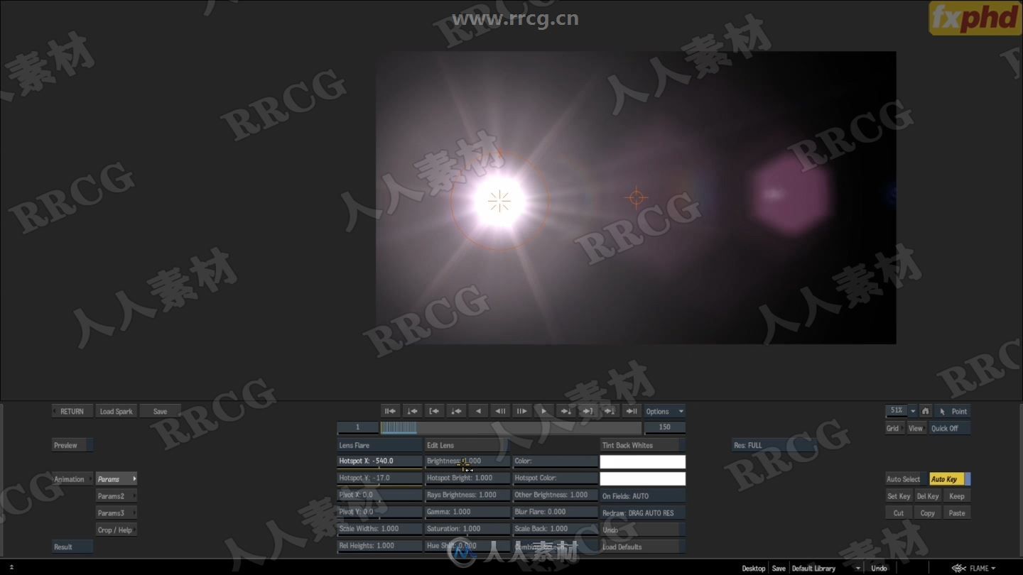 Flame光线耀斑后期合成技术训练视频教程