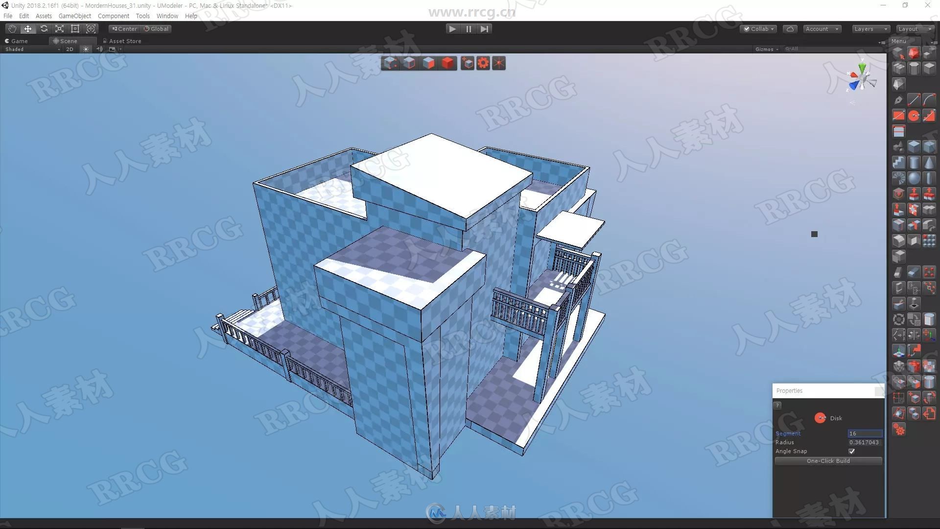 复古多边形建筑关卡游戏模型Unity游戏素材资源