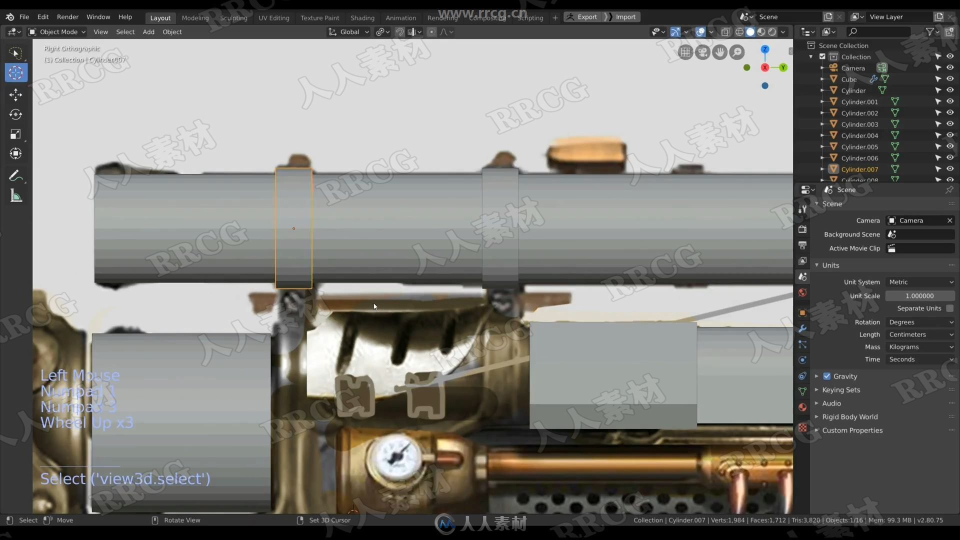 Blender中世纪游戏手枪概念设计综合制作视频教程