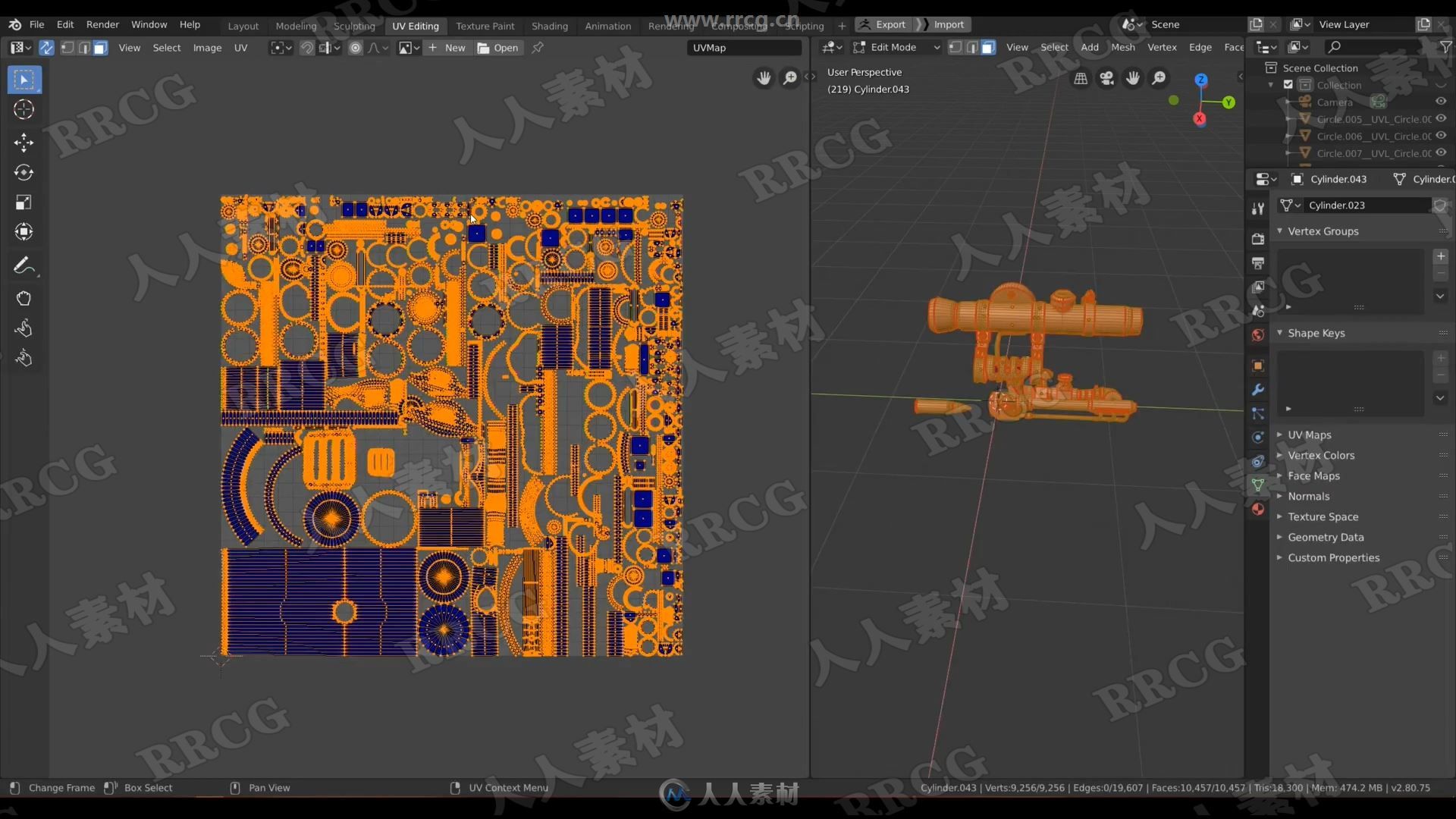 Blender中世纪游戏手枪概念设计综合制作视频教程