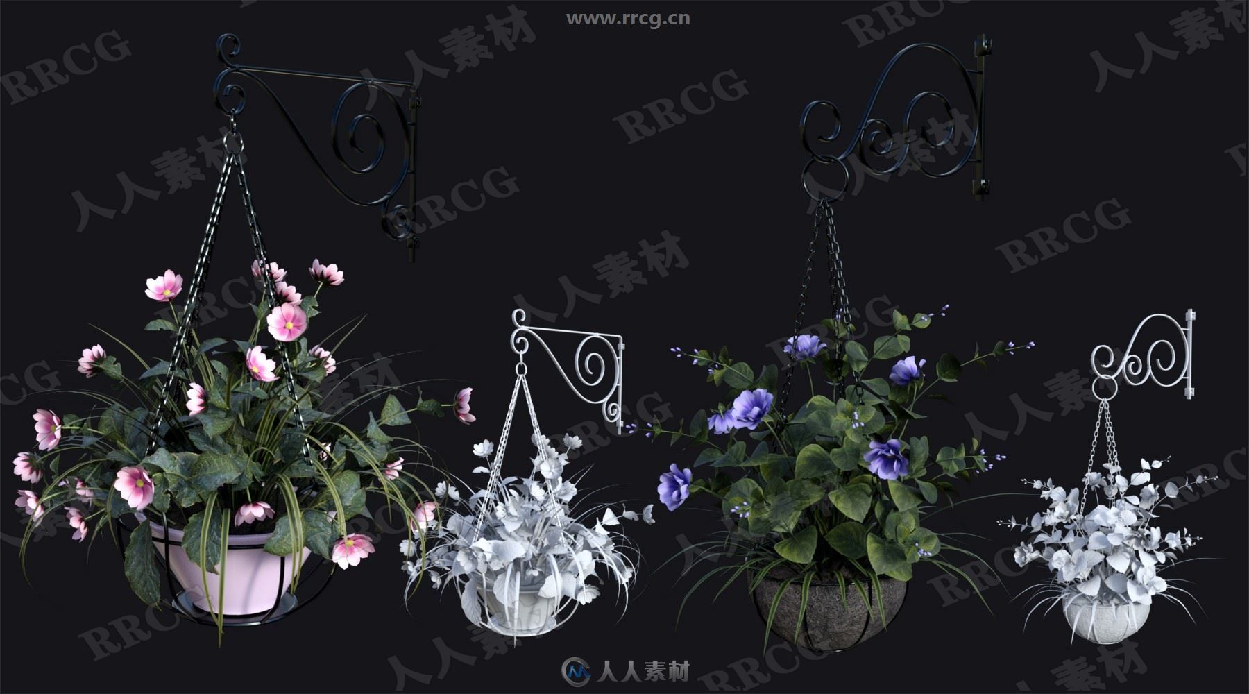 微型花园悬挂花盆茂盛植物吊篮3D模型合集12 / 作者:爽宝宝 / 帖子ID:16761613,6491085