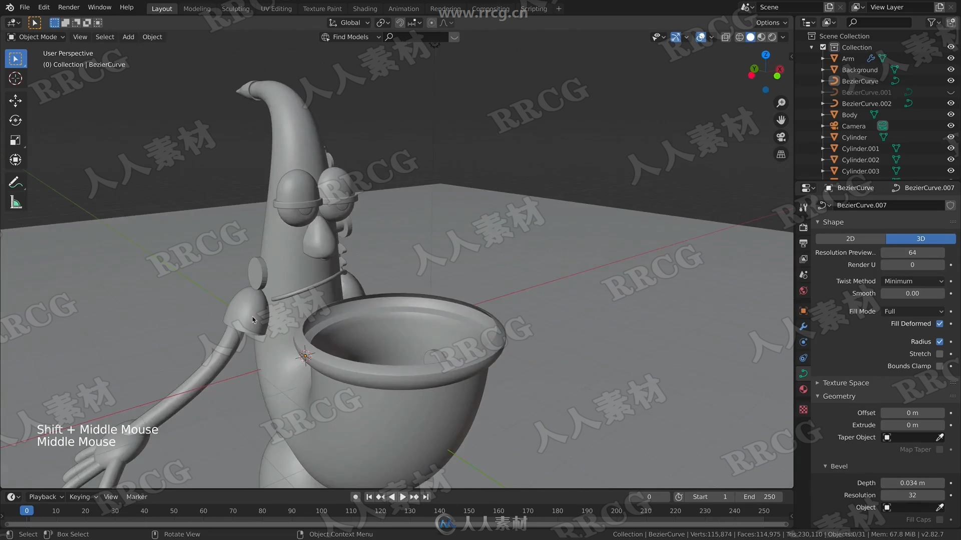 Blender萨克斯风卡通角色完整制作工作流程视频教程