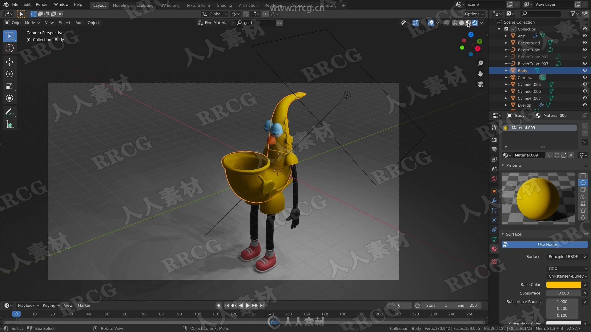 Blender萨克斯风卡通角色完整制作工作流程视频教程