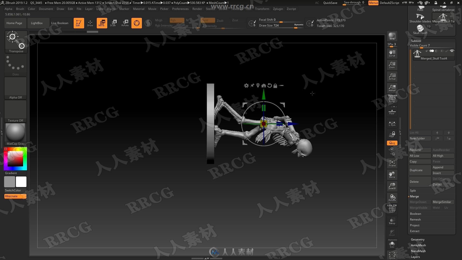 ZBrush人体骨骼数字雕刻3D打印技术视频教程