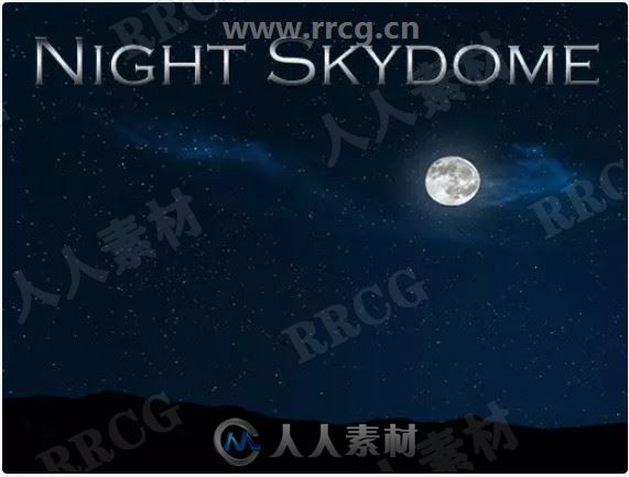 夜空中3D月亮和2D卫星环境Unity游戏素材资源