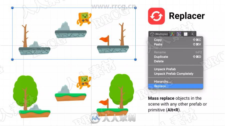 快速多维创建替换物体工具Unity游戏素材资源