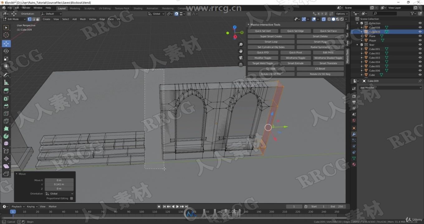 Blender古代遗址3D游戏环境完整制作视频教程