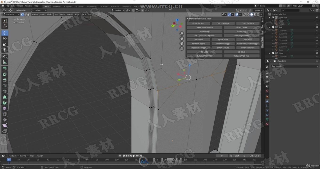 Blender古代遗址3D游戏环境完整制作视频教程