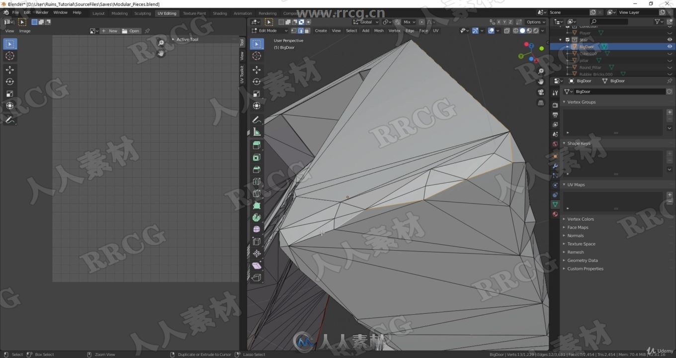 Blender古代遗址3D游戏环境完整制作视频教程