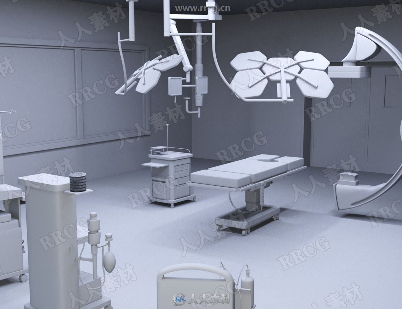 配件仪器齐全医院手术室或医学院实验室3D模型合集