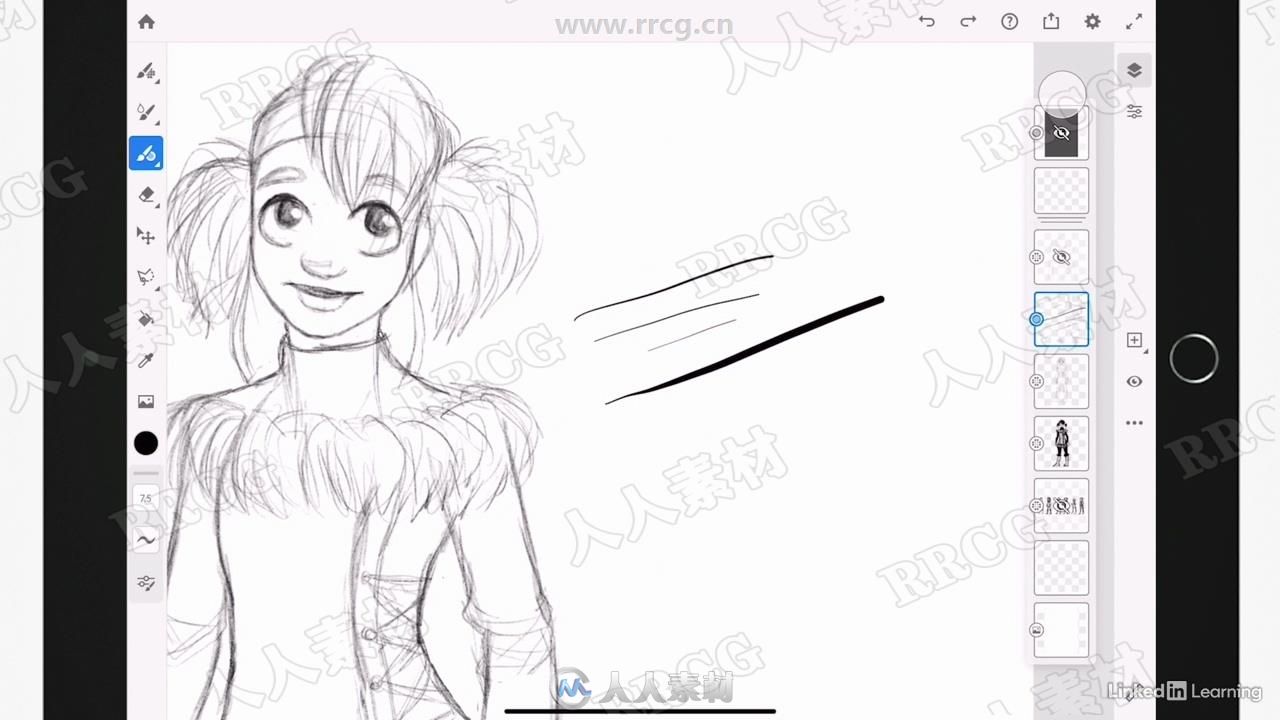 Adobe Fresco卡通角色数字绘画设计训练视频教程