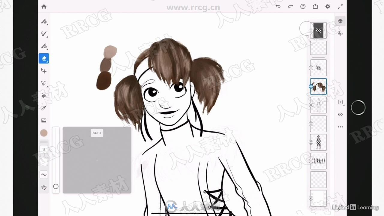 Adobe Fresco卡通角色数字绘画设计训练视频教程
