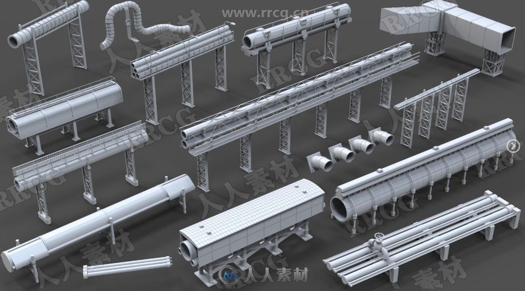 15组高质量工业管道3D模型合集