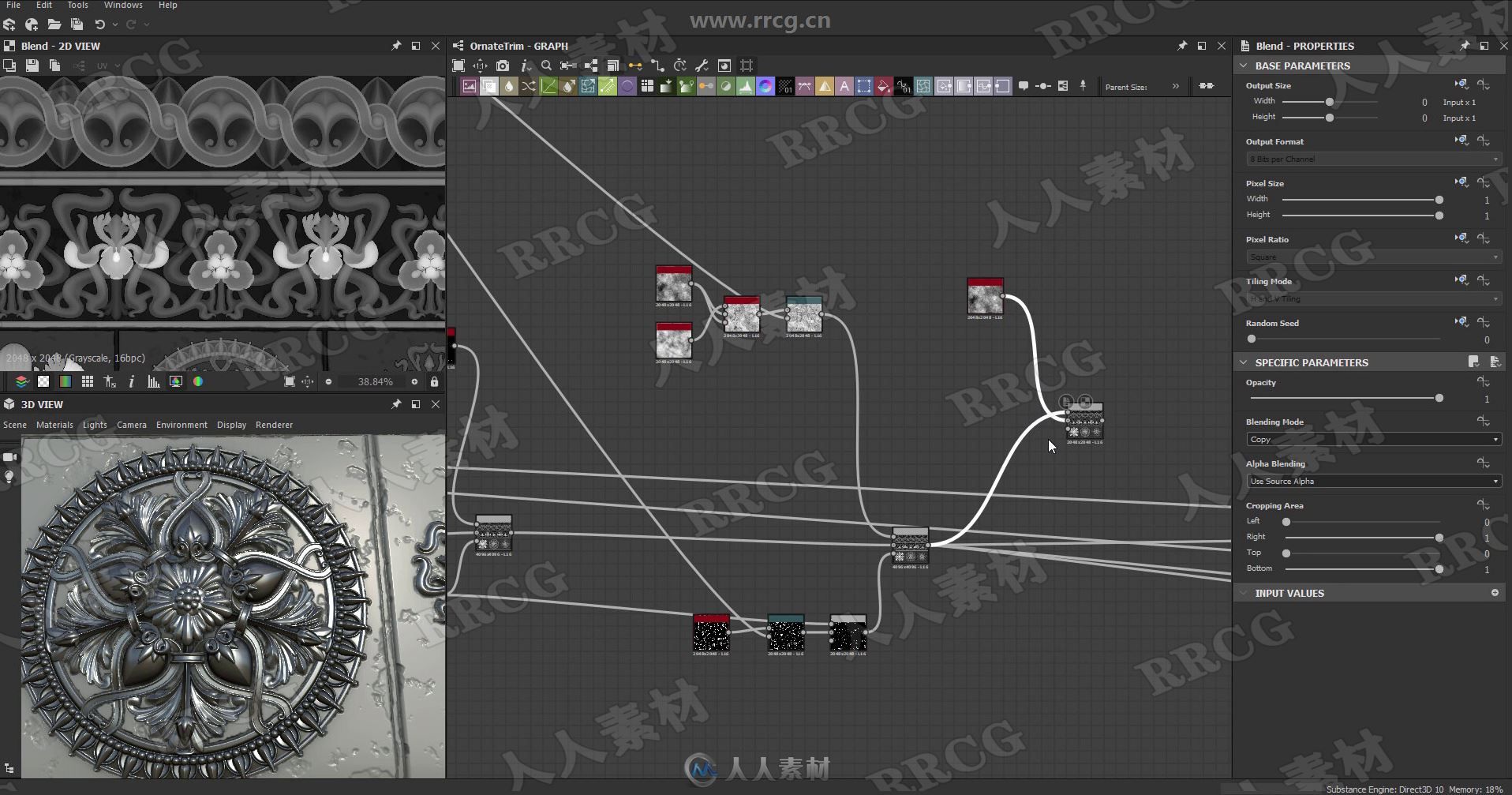 Substance Designer与Painter华丽装饰性花纹纹理实例制作视频教程