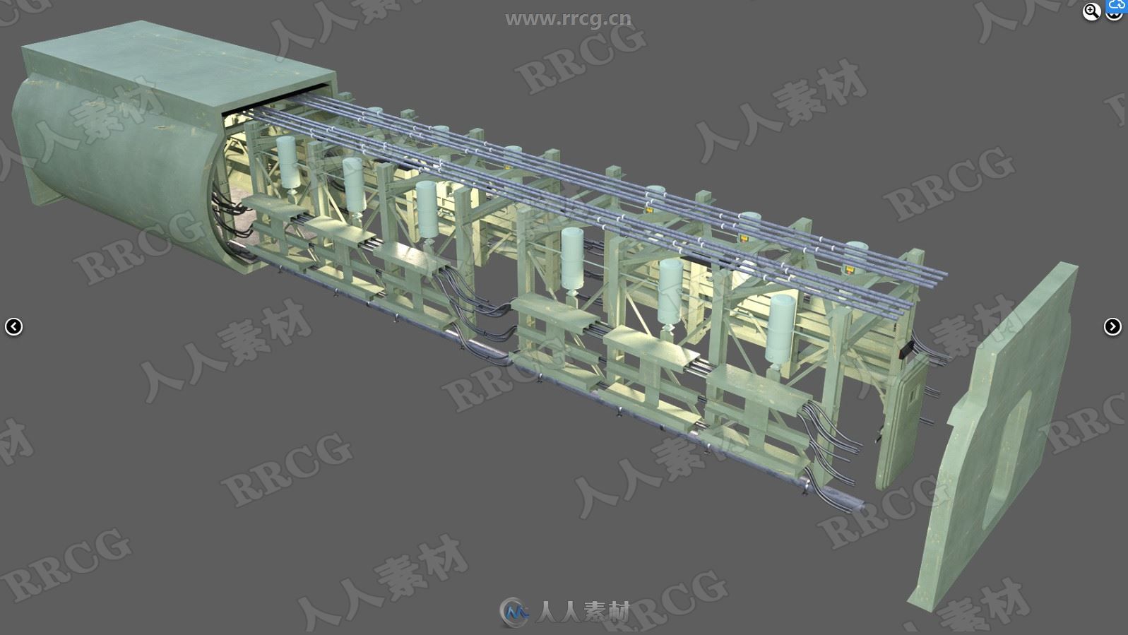 工业军事导弹仓库道具神秘地下走廊3D模型合集