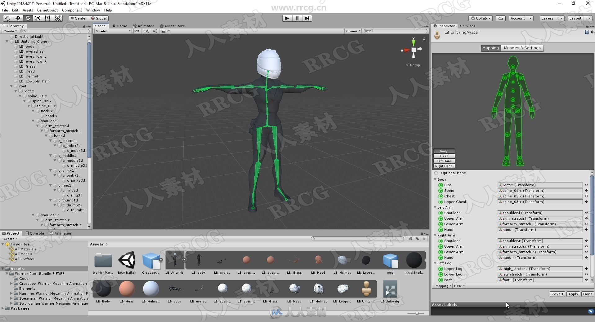 头盔机车摩托车女孩3D模型 附骨骼动画