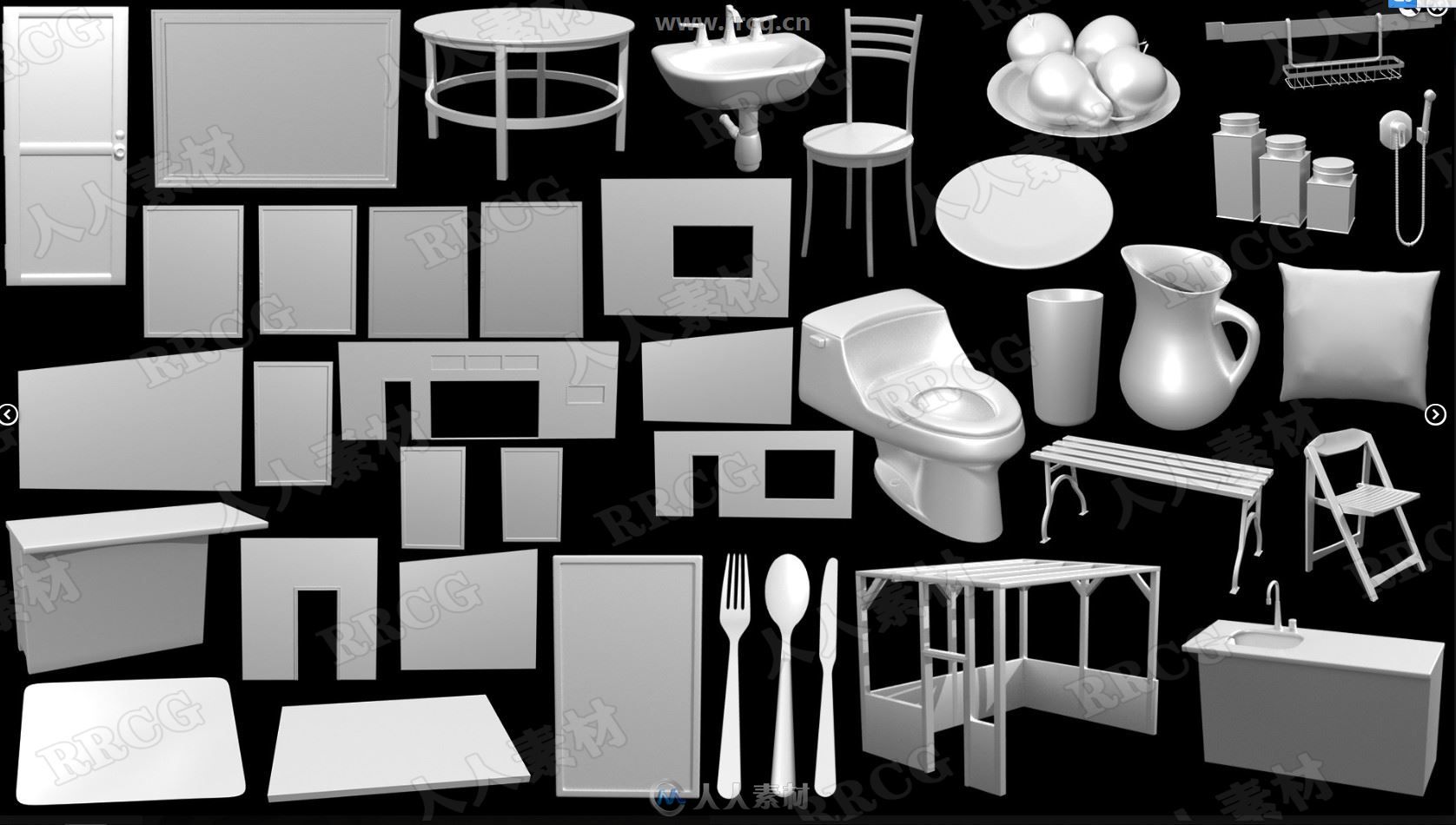 现代舒适优雅森林小木屋轻奢住宅3D模型合集