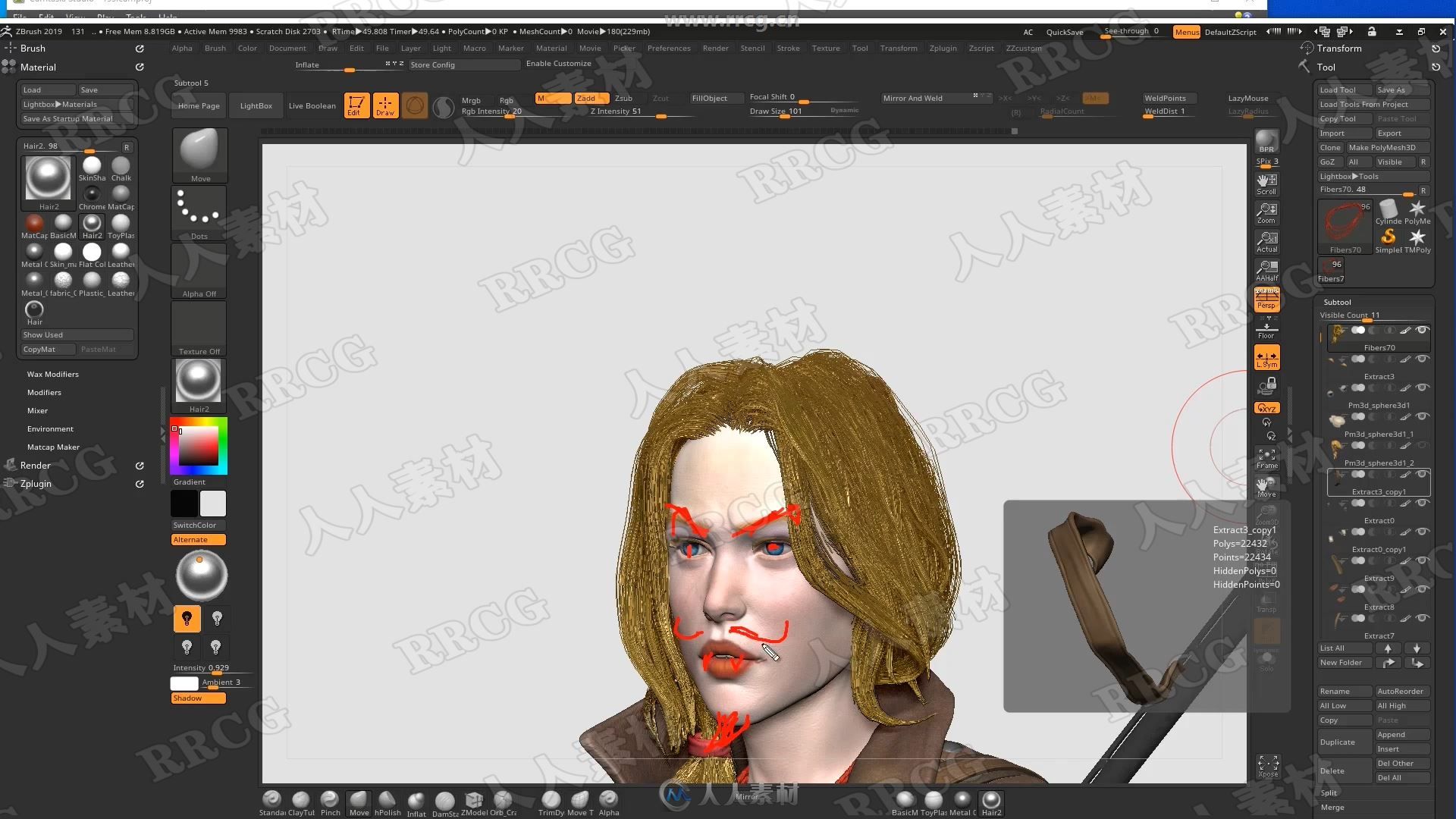 ZBrush战斗女孩与狗超完整制作流程视频教程