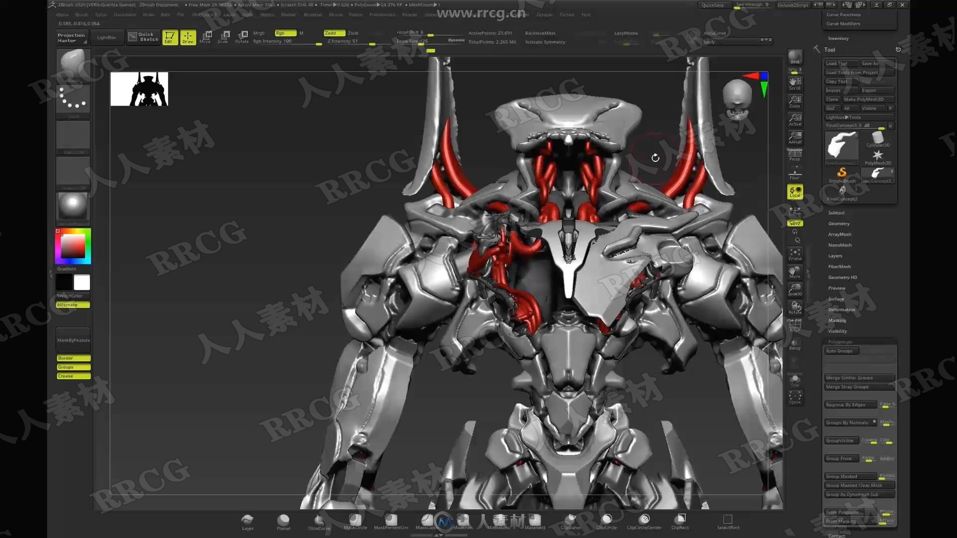 ZBrush机甲机器人概念设计雕刻制作全流程视频教程