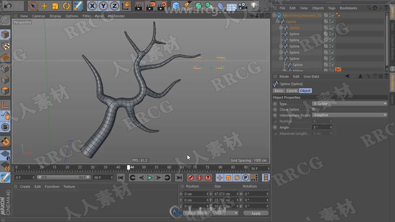 NitroVein植物分支快速生长动画C4D插件V1.3版