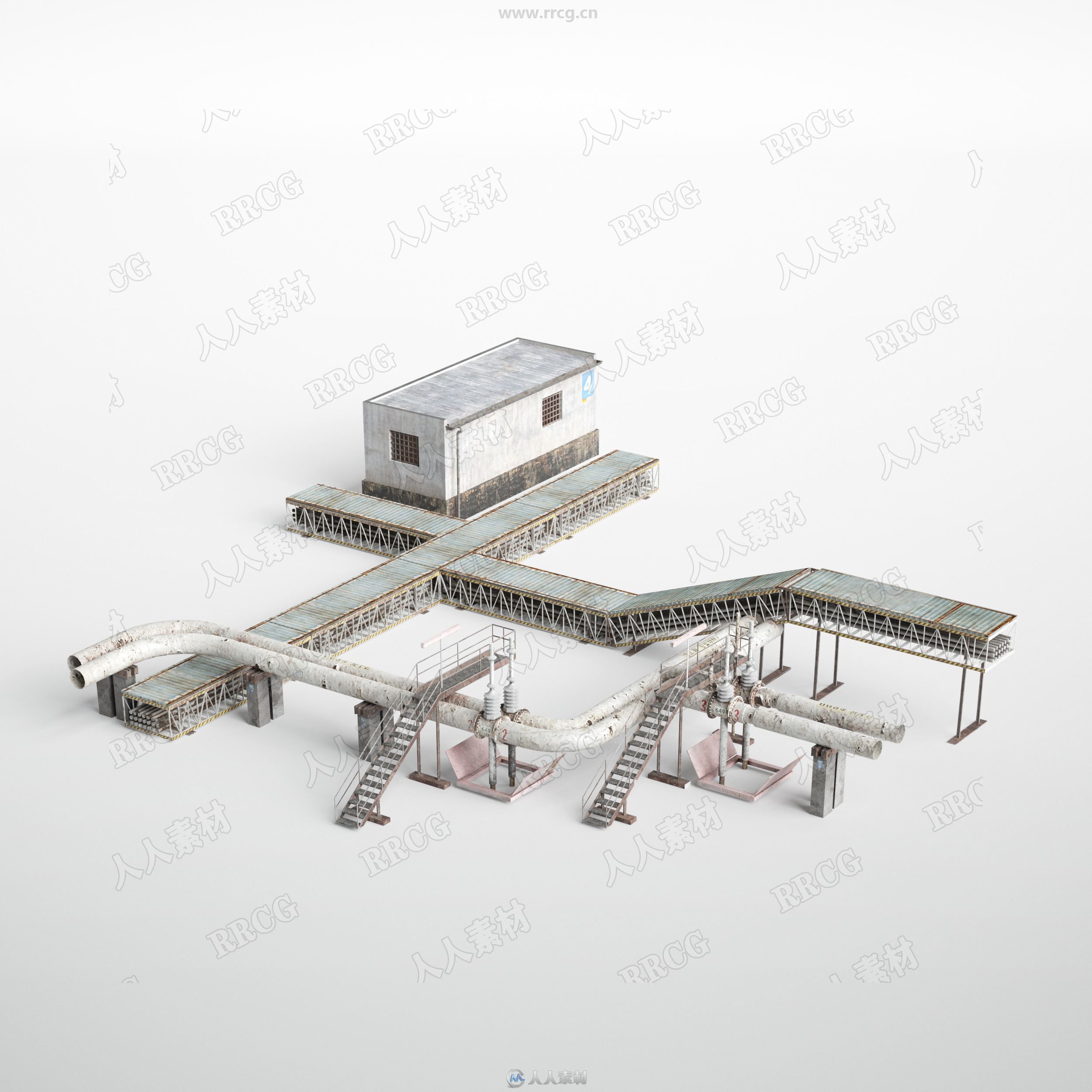 37组高品质工业建筑设施相关天线电杆电站等3D模型合集 Evermotion Archmodels第227季