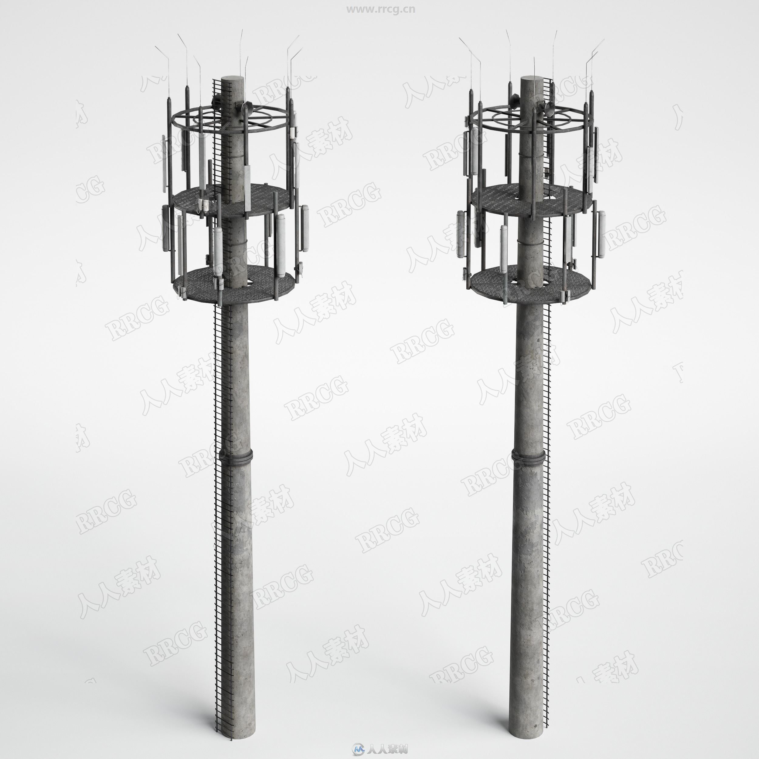 37组高品质工业建筑设施相关天线电杆电站等3D模型合集 Evermotion Archmodels第227季