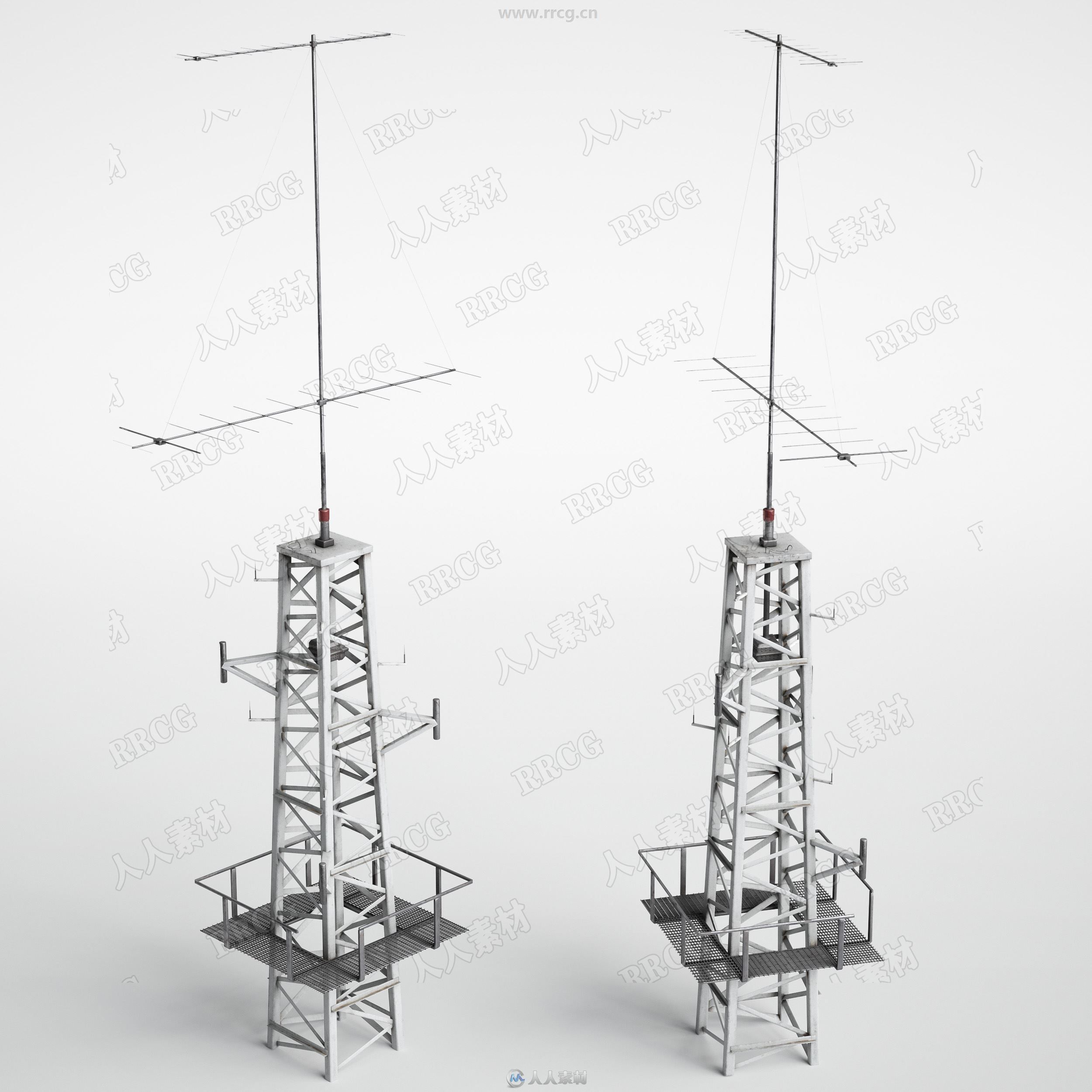 37组高品质工业建筑设施相关天线电杆电站等3D模型合集 Evermotion Archmodels第227季