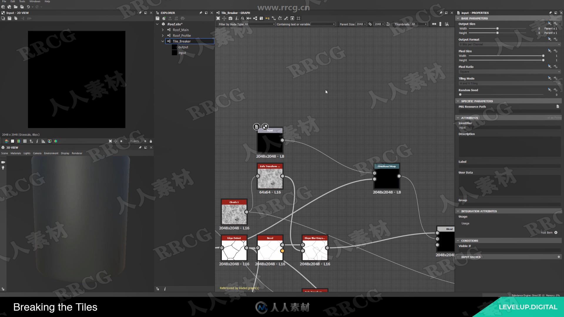 substance Designer制作PBR逼真瓦片材质视频教程