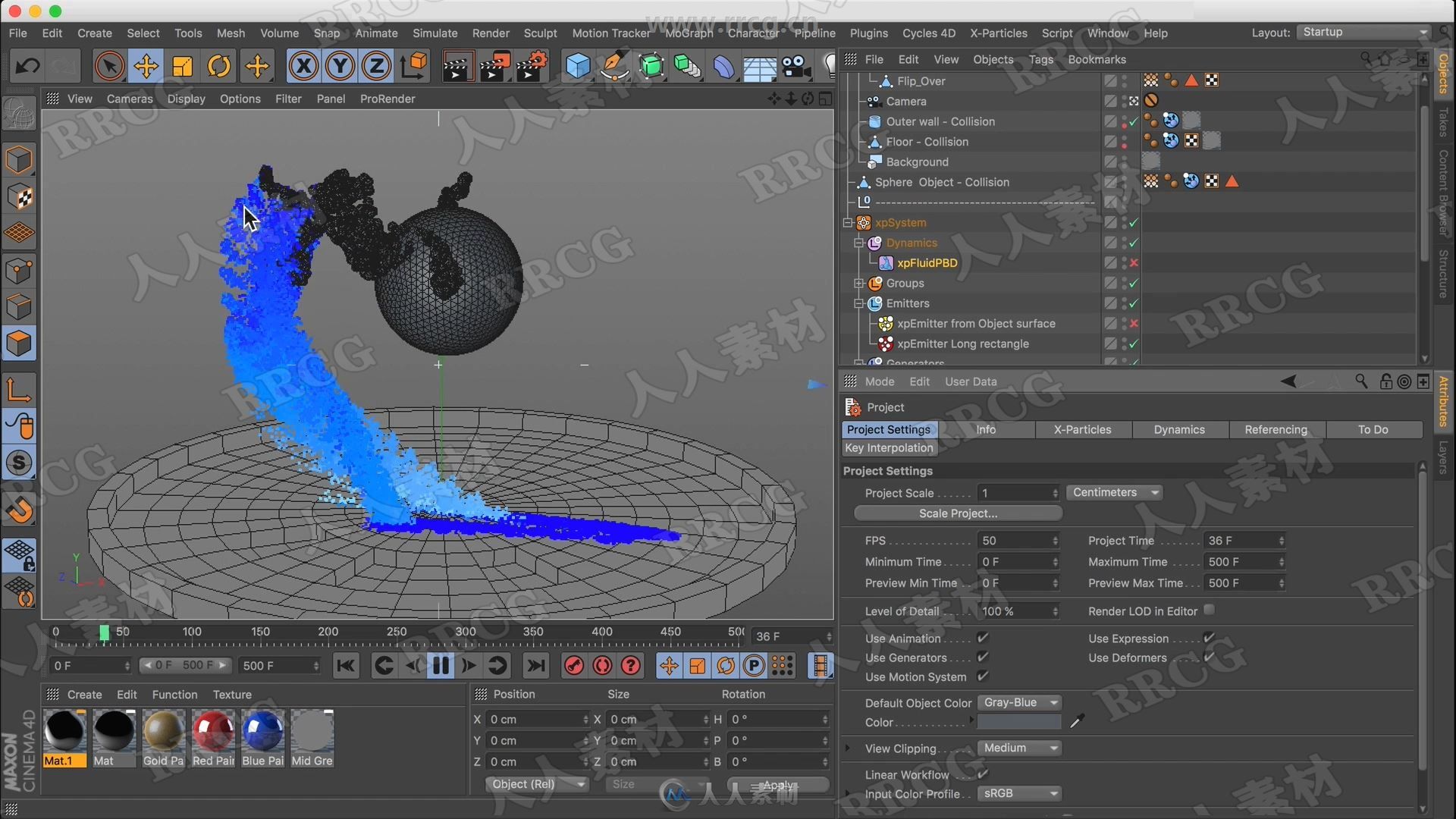 C4D液体浇注滴溅粘着模拟动画大师级视频教程