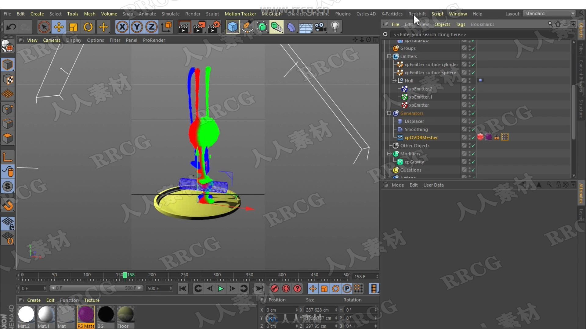 C4D液体浇注滴溅粘着模拟动画大师级视频教程