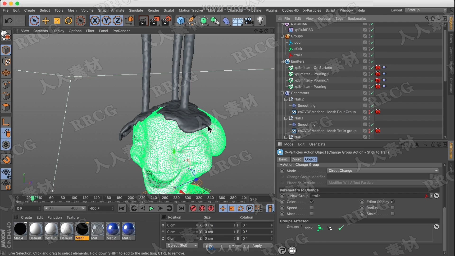 C4D液体浇注滴溅粘着模拟动画大师级视频教程