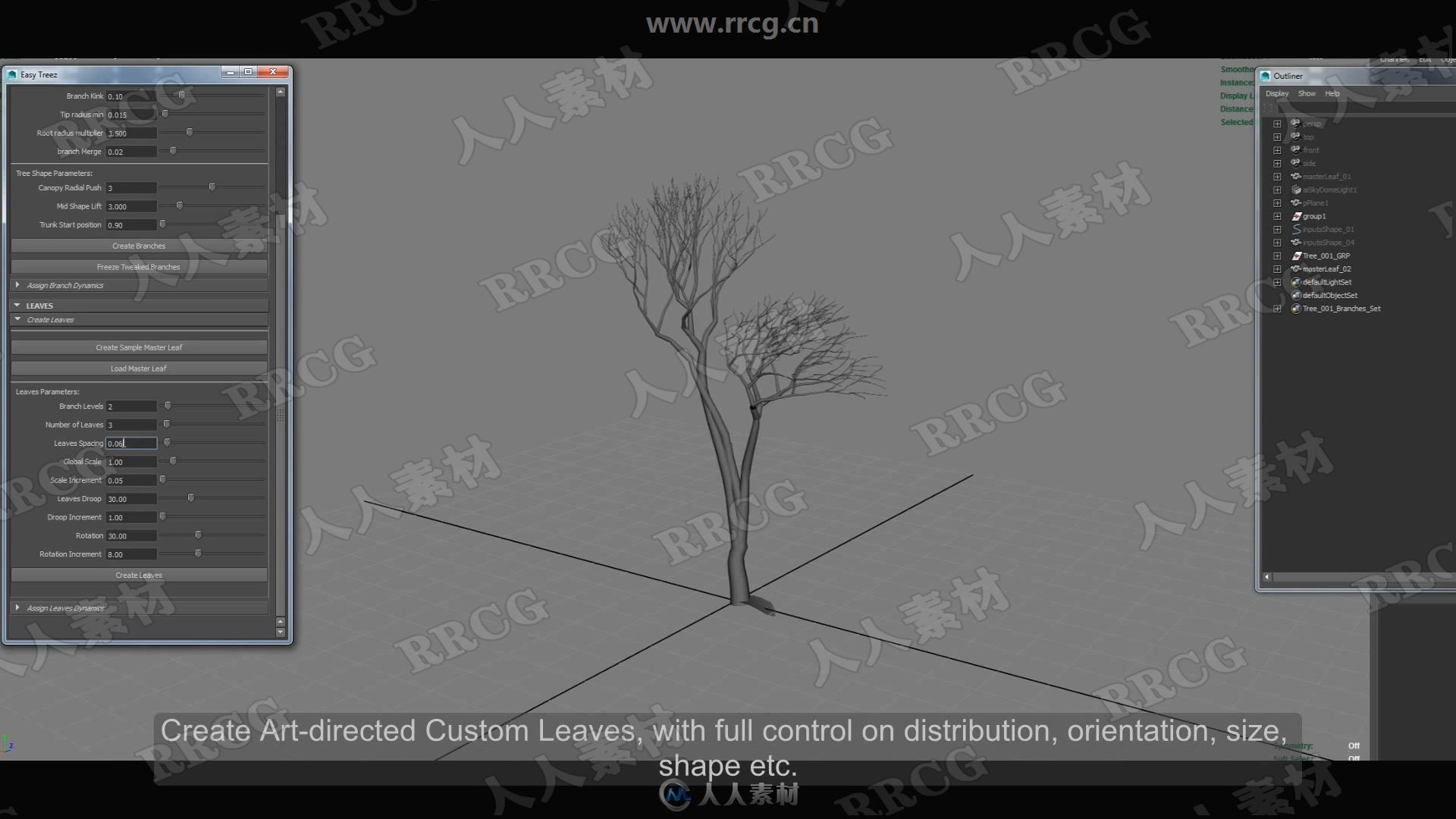 Easy Treez树木树叶植物设计Maya插件V2.0版