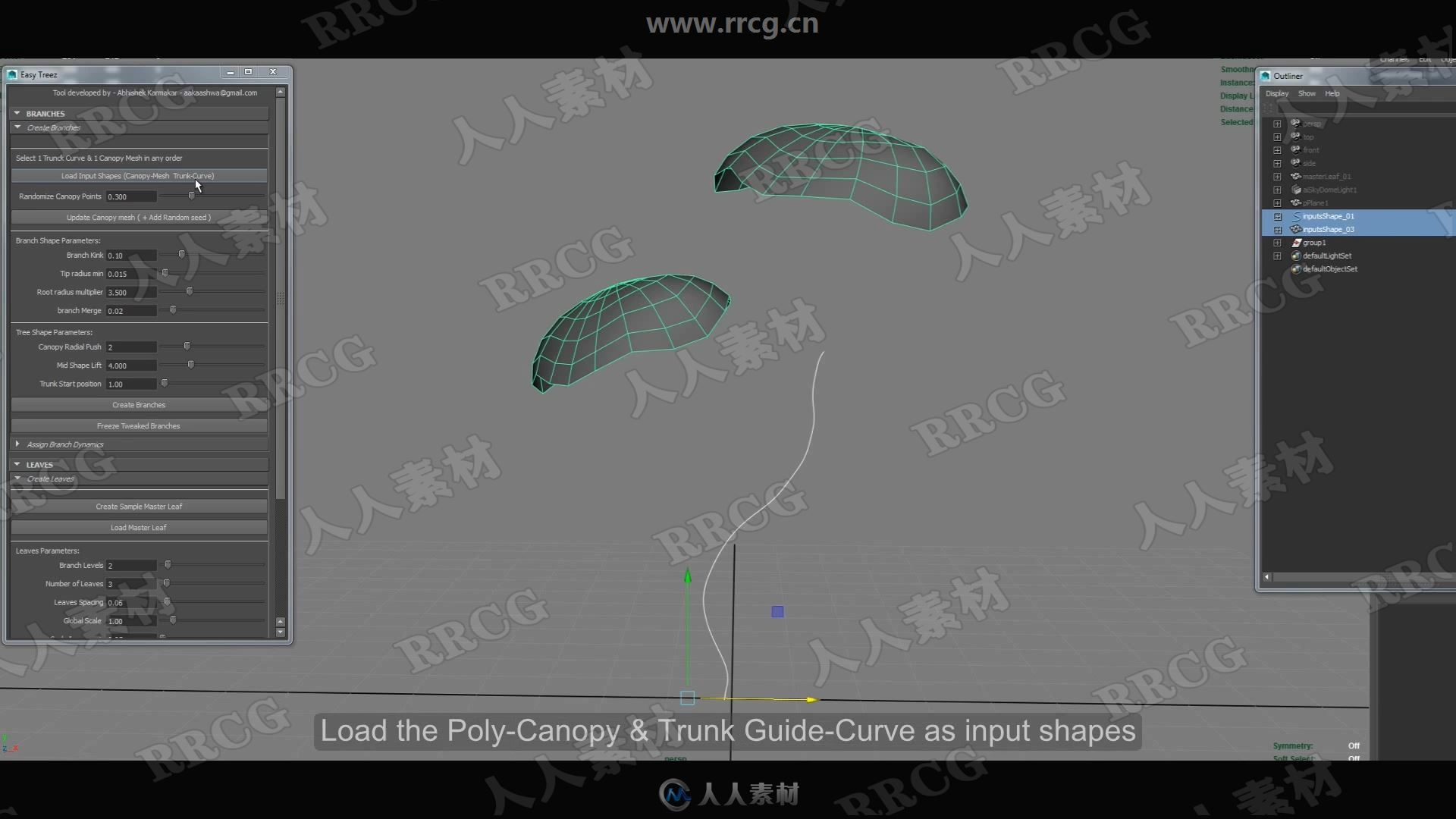 Easy Treez树木树叶植物设计Maya插件V2.0版