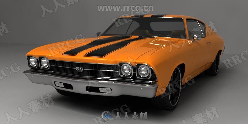 雪佛兰肌肉车Chevrolet Chevelle SS真实汽车高质量3D模型