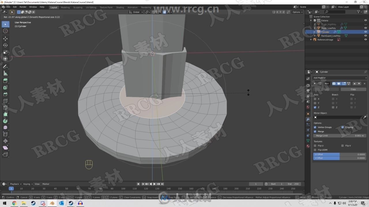 Blender与Substance Painter武士刀制作工作流视频教程