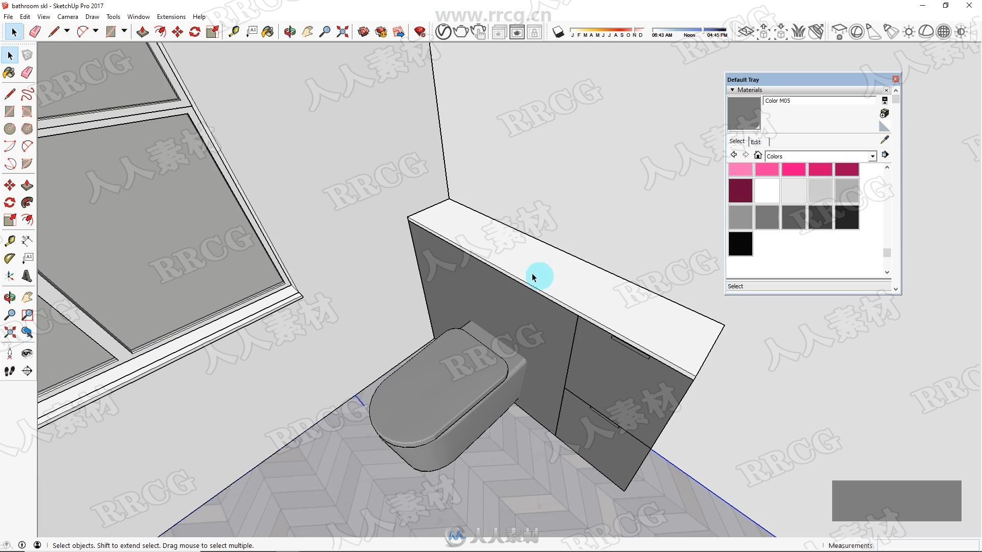 SketchUp洗手间浴室室内设计实例训练视频教程