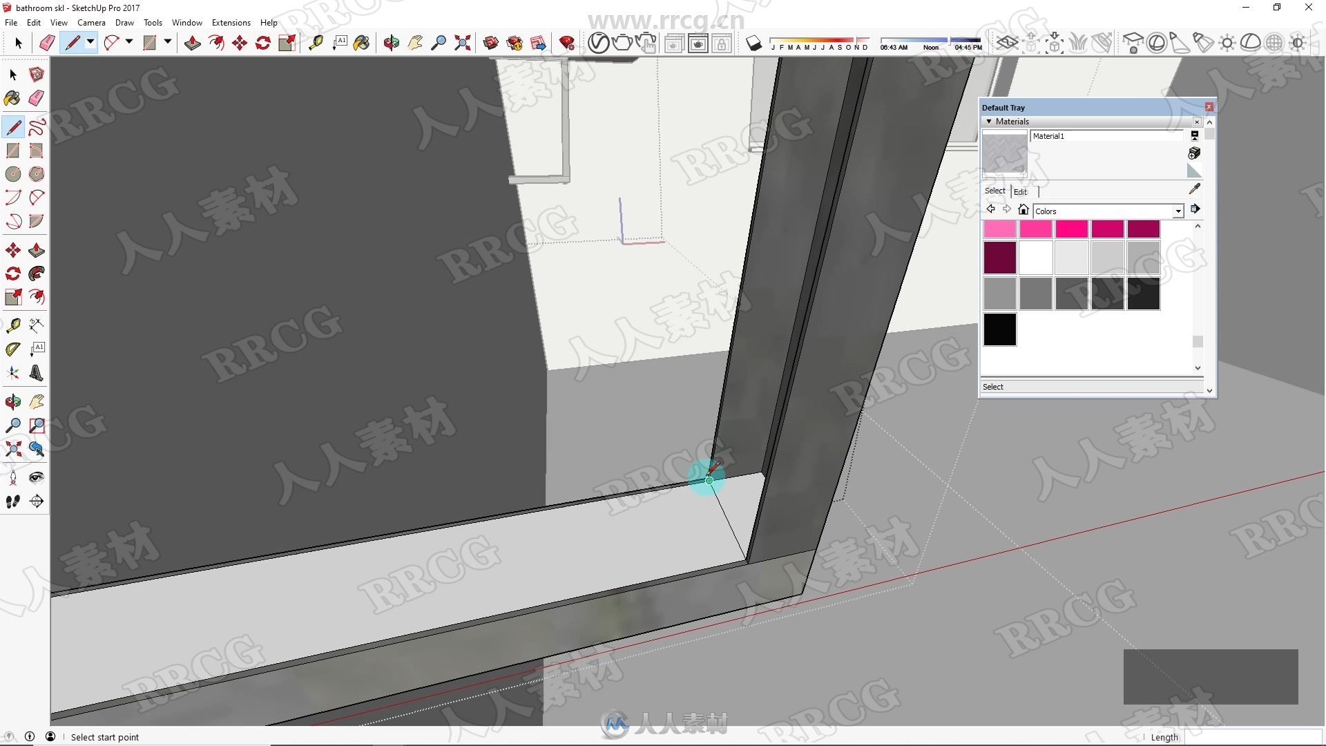 SketchUp洗手间浴室室内设计实例训练视频教程