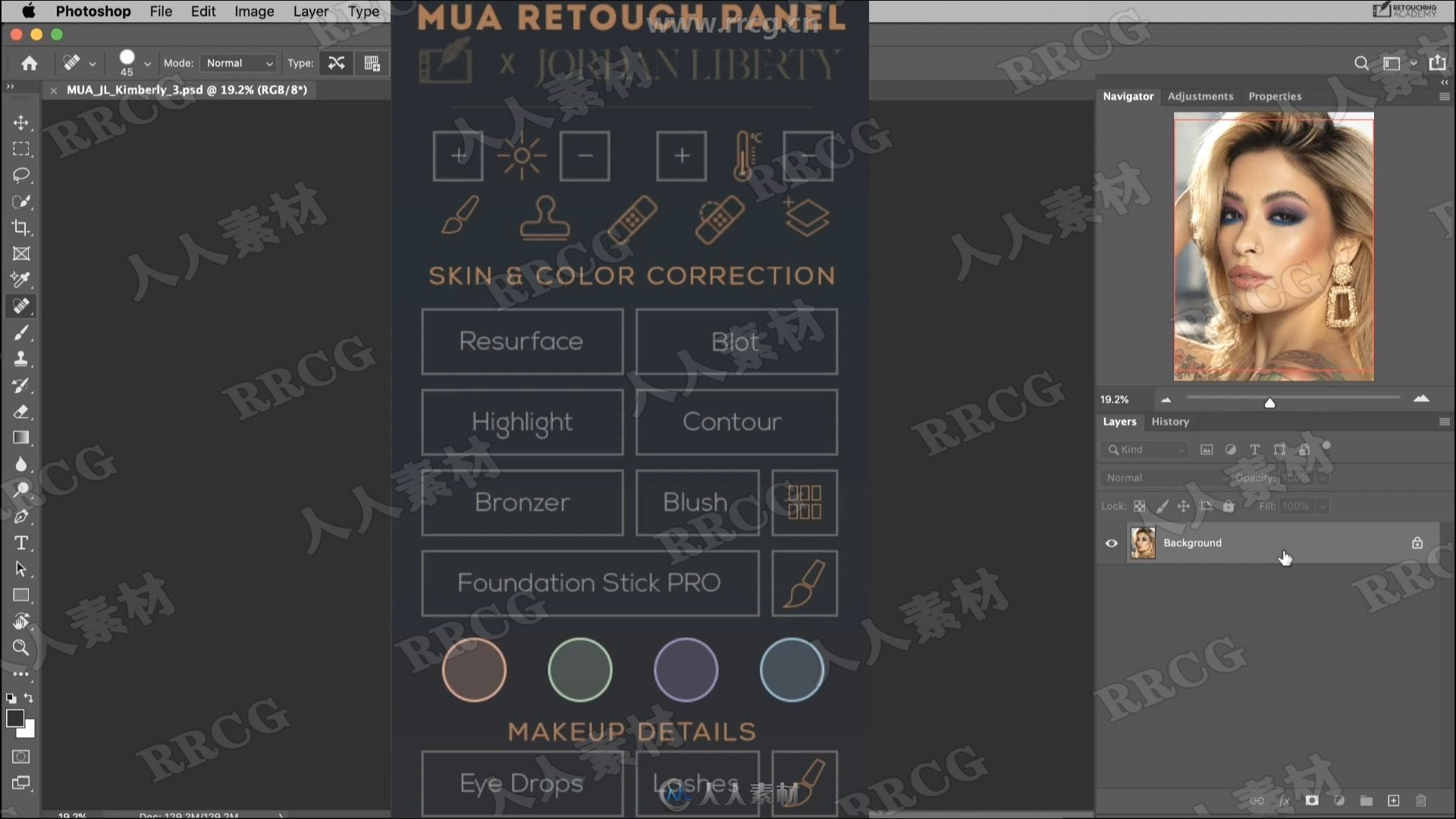 MUA Retouch Panel肖像皮肤美妆修饰PS插件 附教程