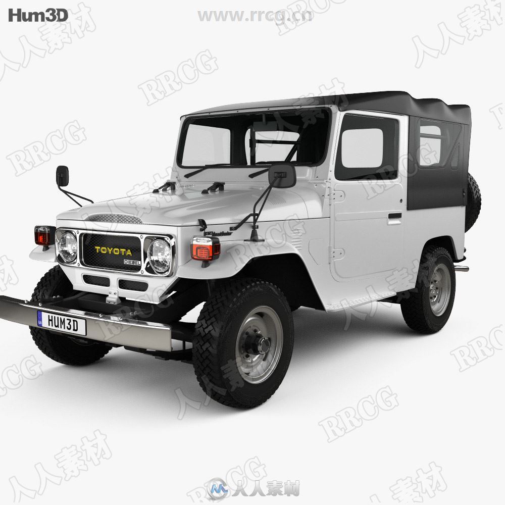 丰田吉普车陆地巡洋舰Toyota Land Cruiser 1979真实汽车高质量3D模型