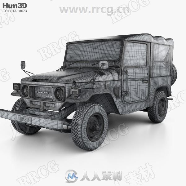 丰田吉普车陆地巡洋舰Toyota Land Cruiser 1979真实汽车高质量3D模型