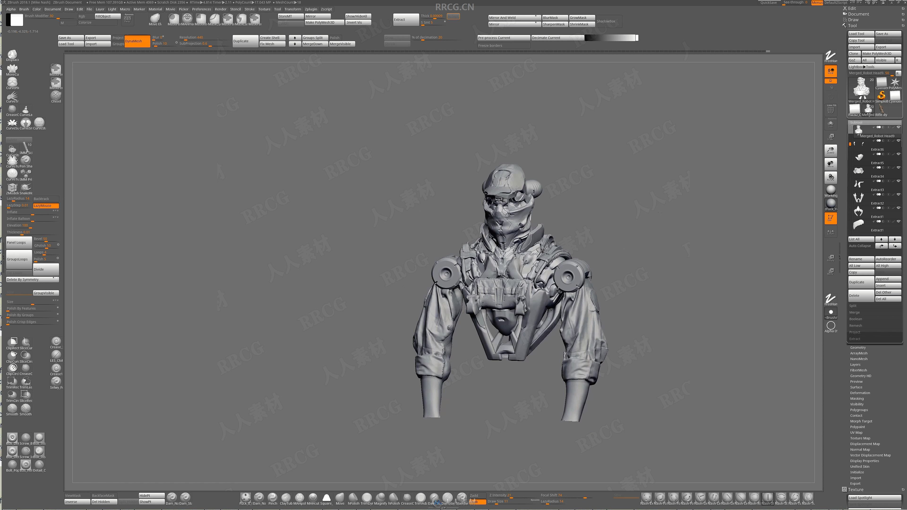 Zbrush创建3D复古机器人模型视频教程