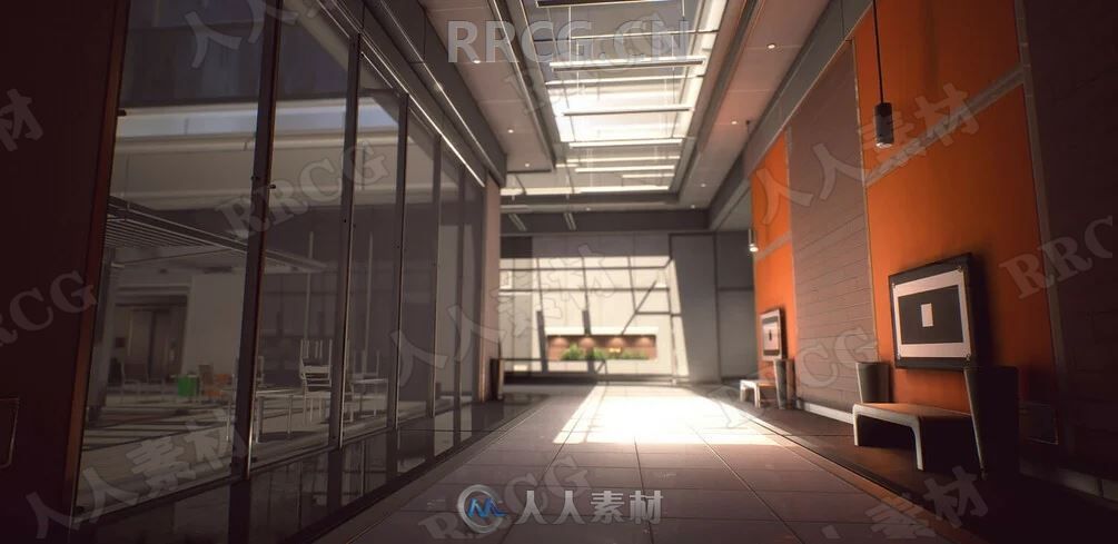 Unreal Engine办公室写字楼游戏环境场景完整制作视频教程