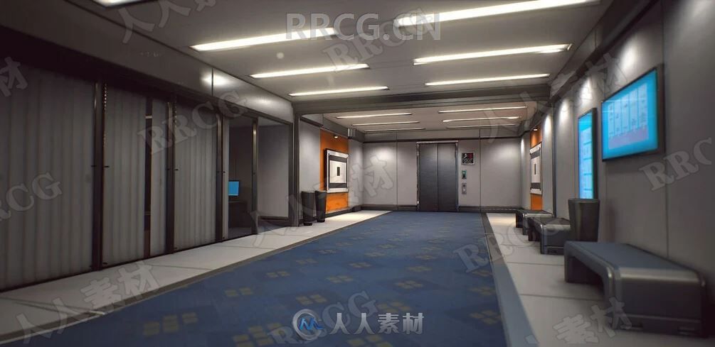 Unreal Engine办公室写字楼游戏环境场景完整制作视频教程