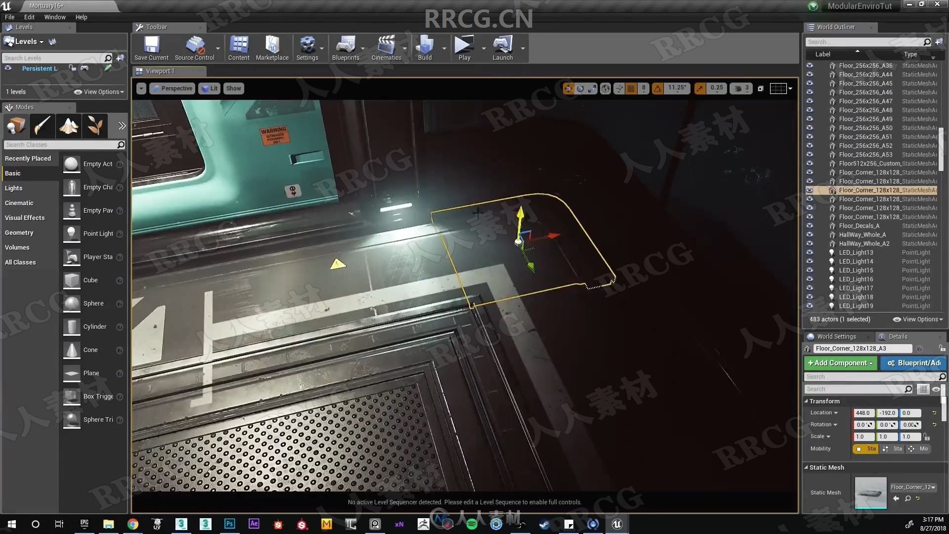 UE4模块化科幻游戏环境场景实例制作视频教程