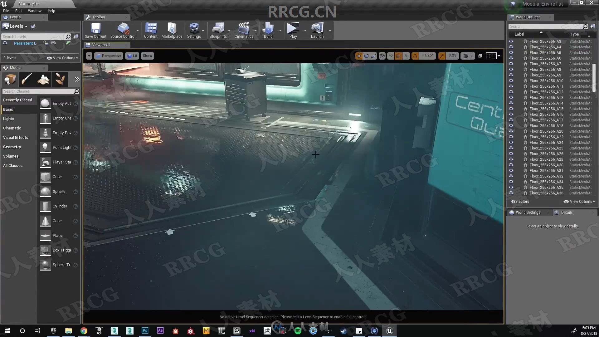 UE4模块化科幻游戏环境场景实例制作视频教程