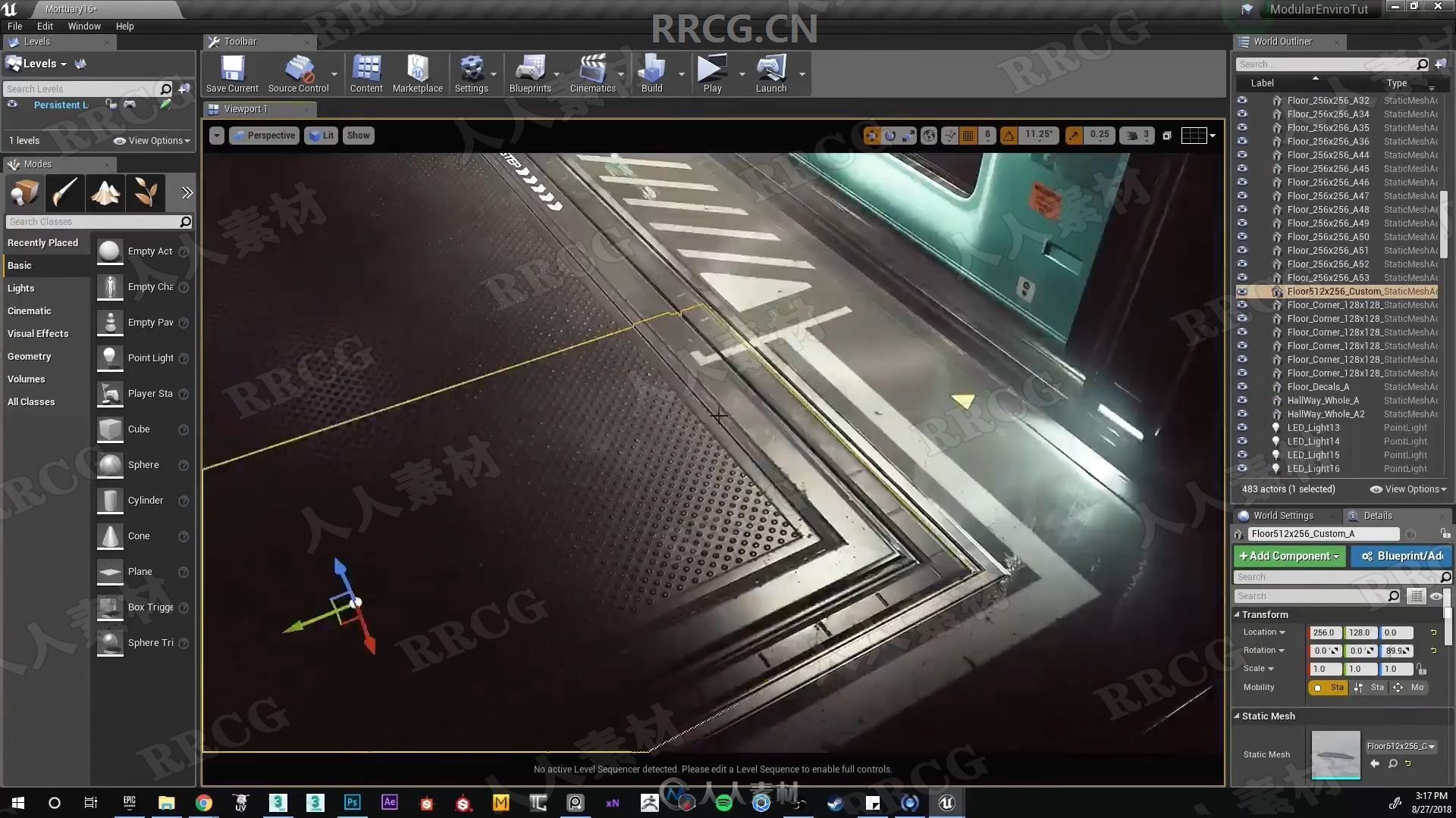 UE4模块化科幻游戏环境场景实例制作视频教程