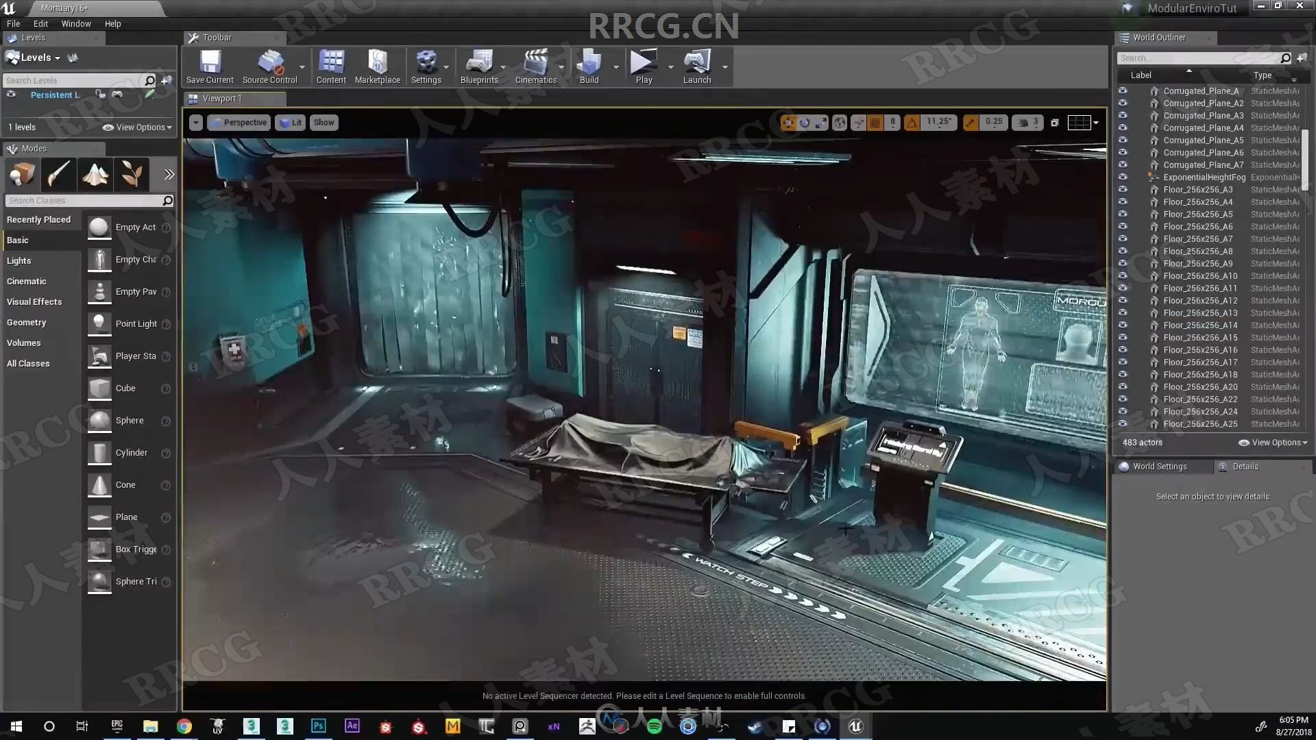 UE4模块化科幻游戏环境场景实例制作视频教程