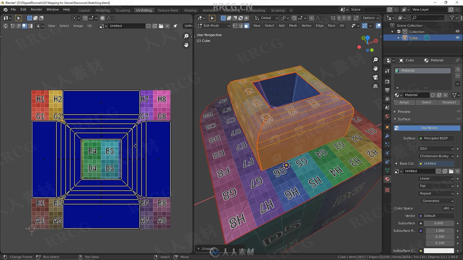 Blender中UV映射游戏贴图视频教程